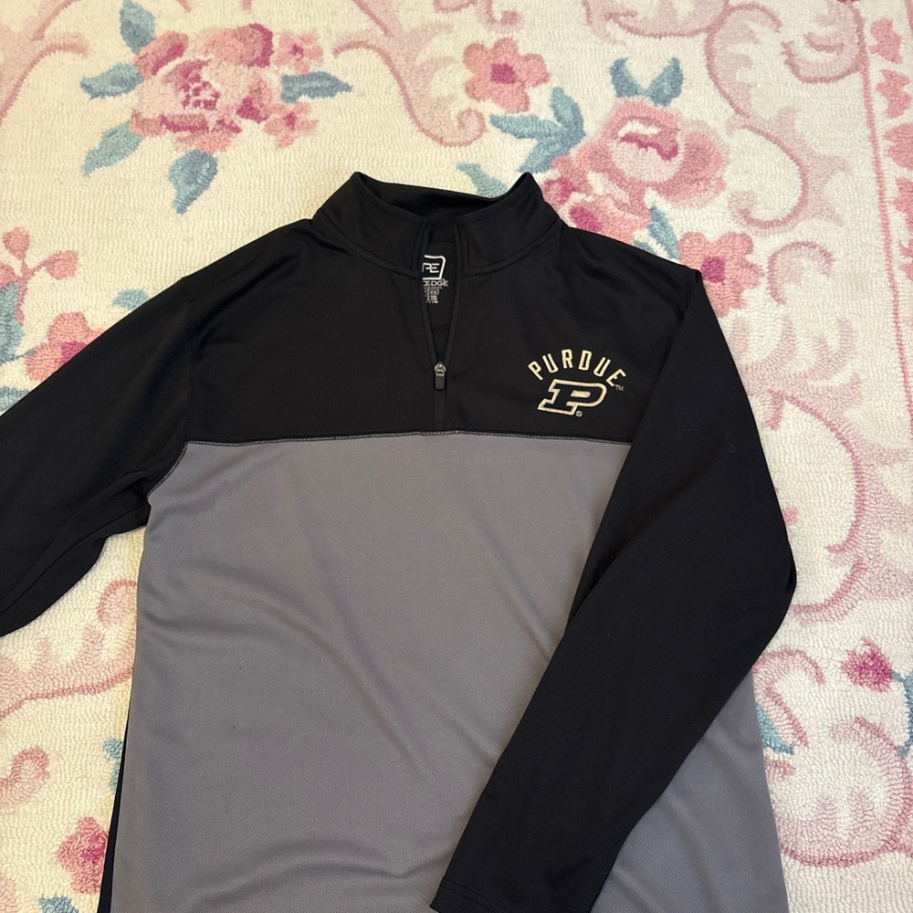 Purdue Black and Gray Quarter-Zip Pullover